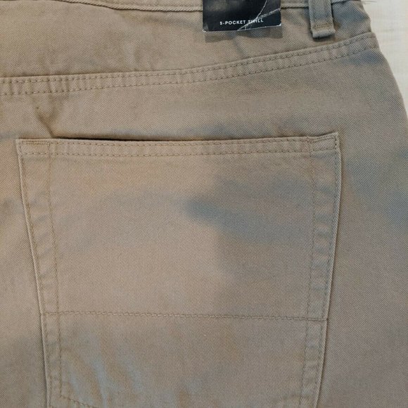 NWT Chaps Twill Khakis Hudson Tan Flat Front - Picture 3 of 10